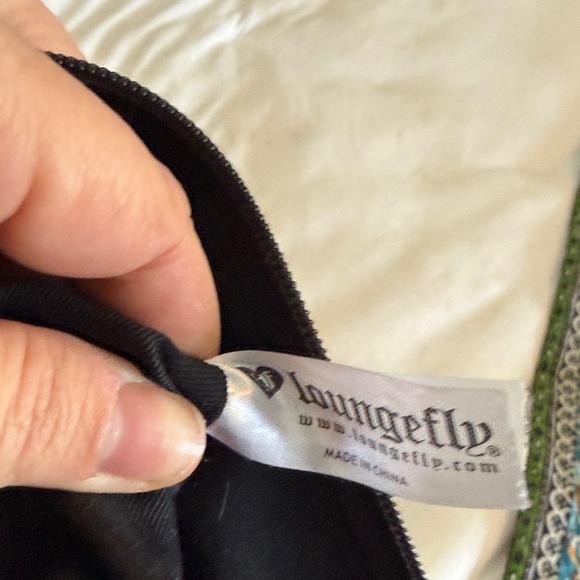 Loungefly Black Satchel with White Skull Dots - Picture 2 of 7